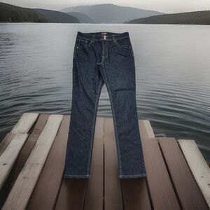 Angels Slim Straight Jeans 10 (31x30) Dark Wash Blue Denim Stretch Womens Casual